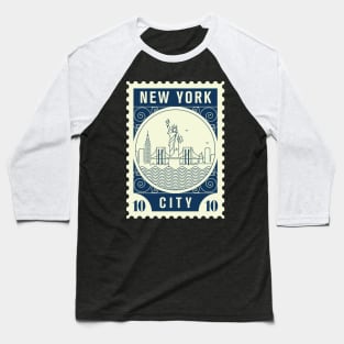 New York Stamp Design Baseball T-Shirt